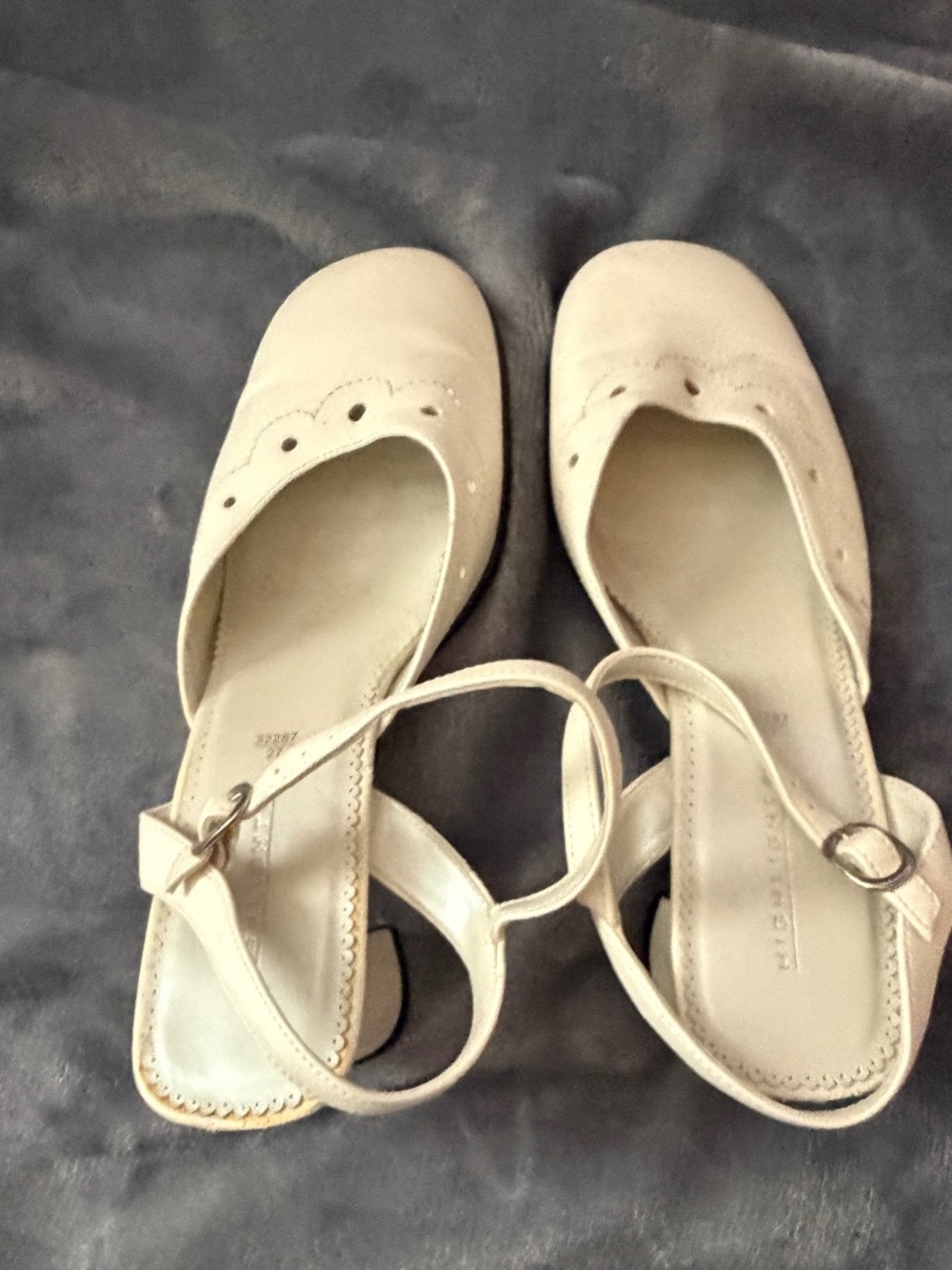 Merona Women's Cream Ivory Slingback Block Heel Shoes Size 9